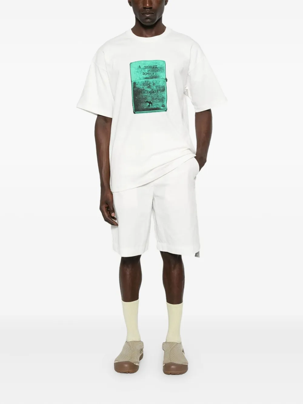 OAMC Peacemaker Katoenen T-shirt met print Wit