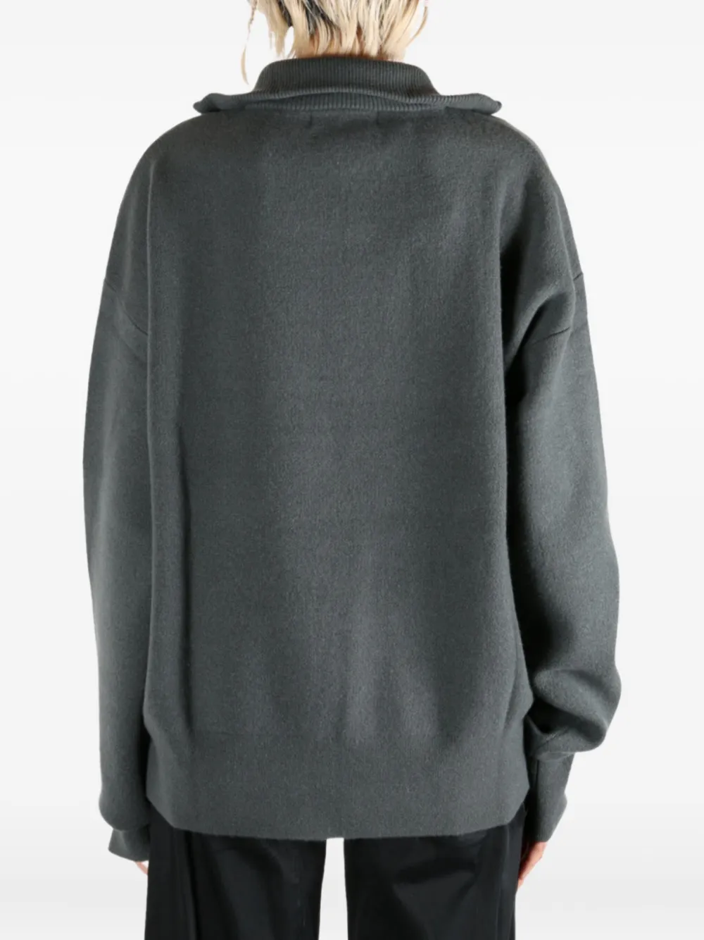 extreme cashmere n°319 high-neck zip-up cardigan Grijs