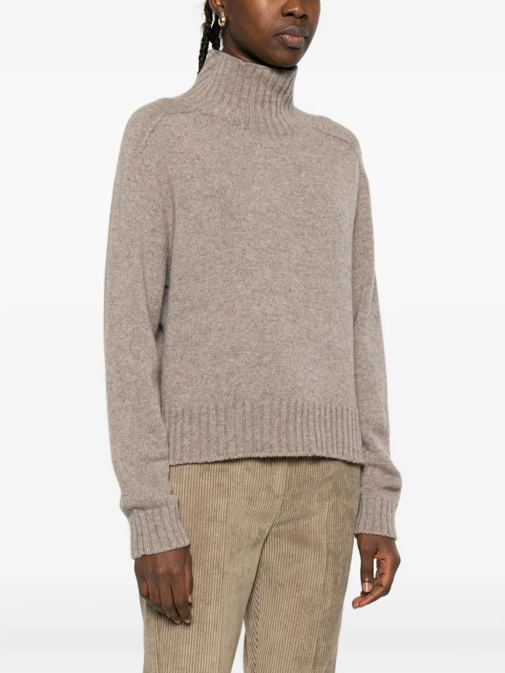 Eric Bompard Turtleneck Cashmere Sweater In Brown