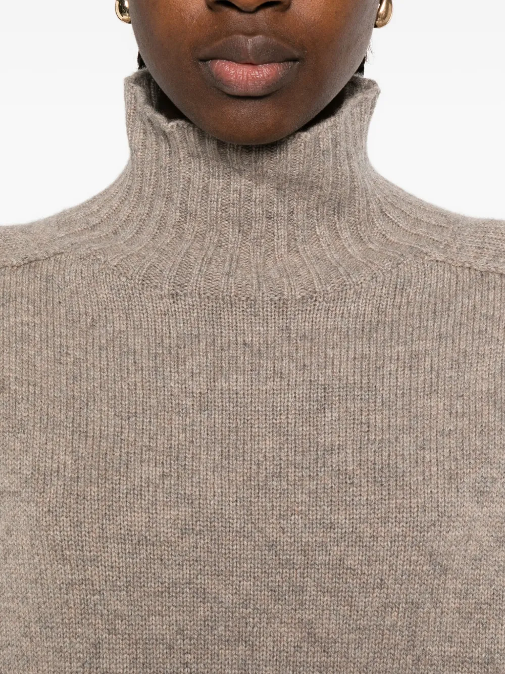 Eric Bompard Turtleneck Cashmere Sweater In Brown