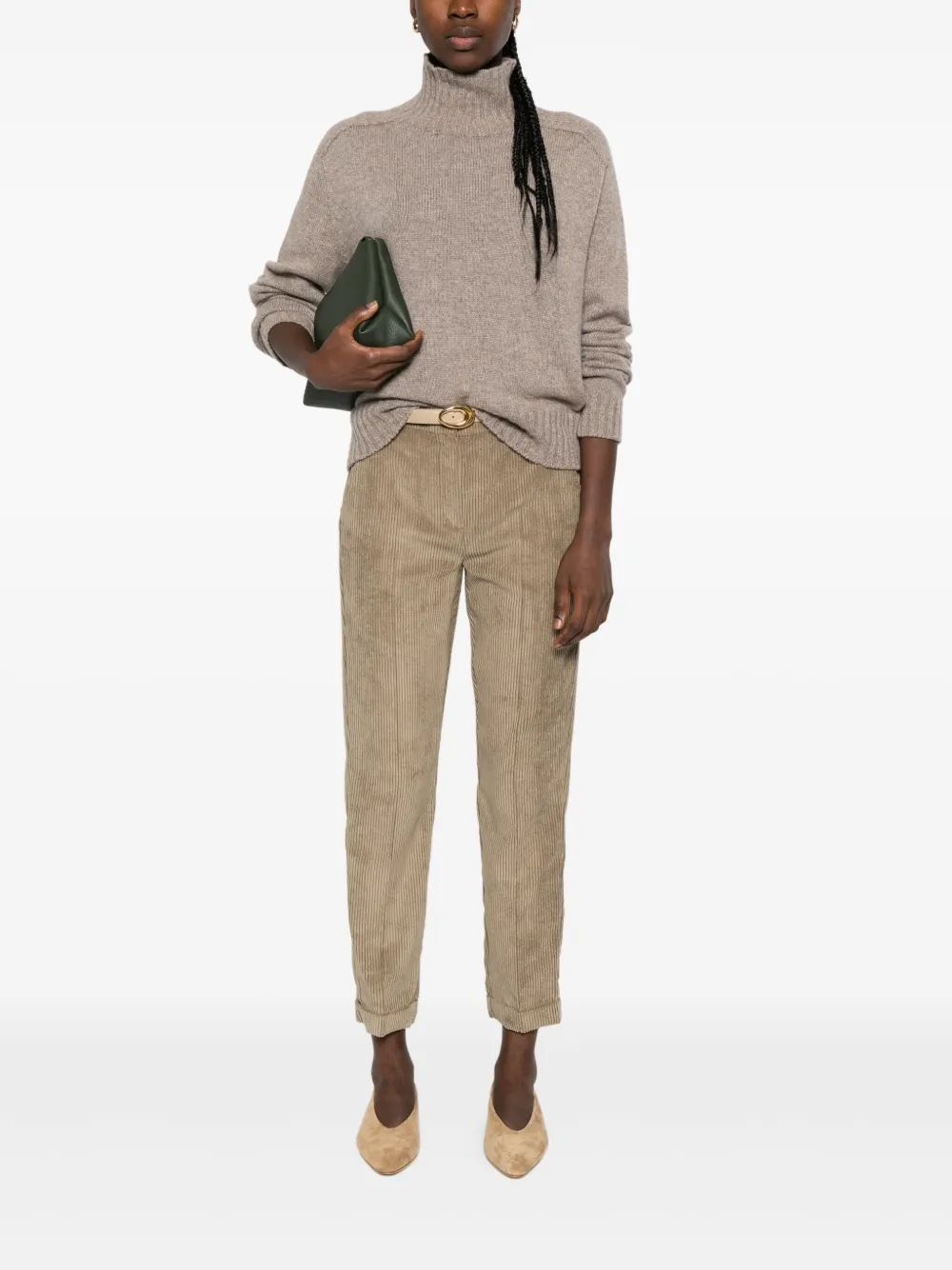 Eric Bompard Turtleneck Cashmere Sweater In Brown