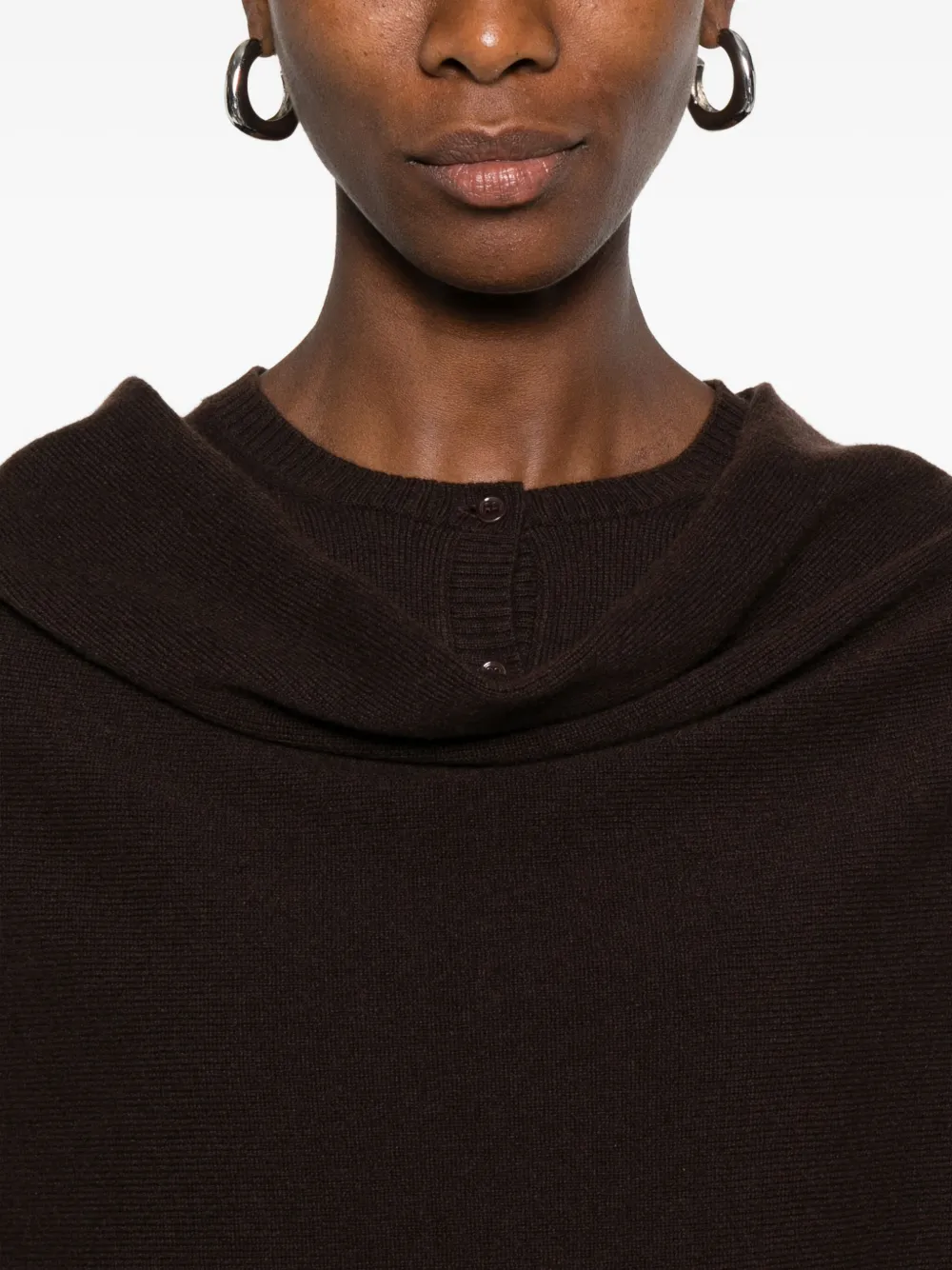 Eric Bompard cowl-neck cashmere poncho Bruin