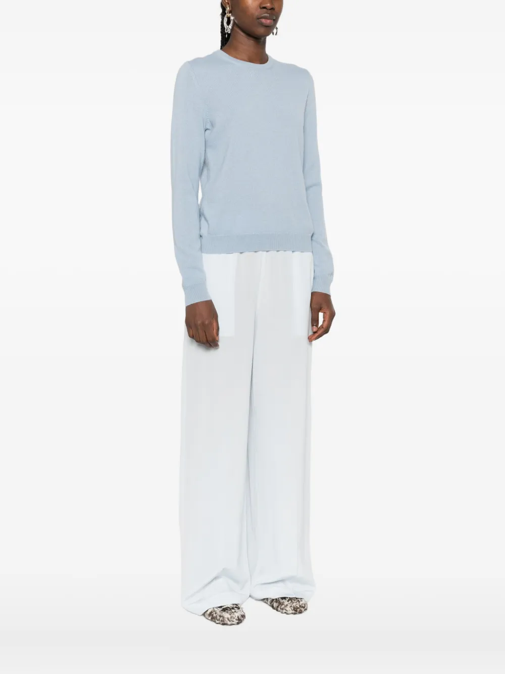 Eric Bompard Kasjmier trui met ronde hals Blauw