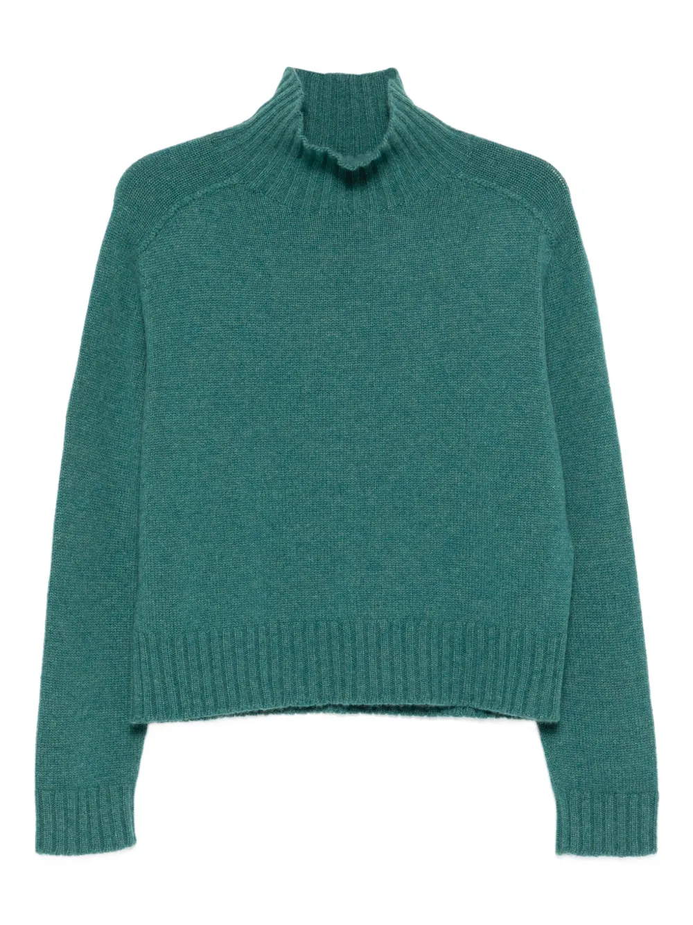 Eric Bompard Turtleneck Seamless Jumper In Green