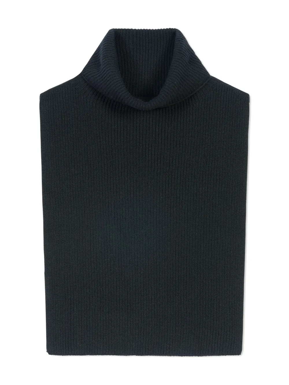 Eric Bompard bufanda tejida de canalé con cuello de tortuga | negro | Image 1
