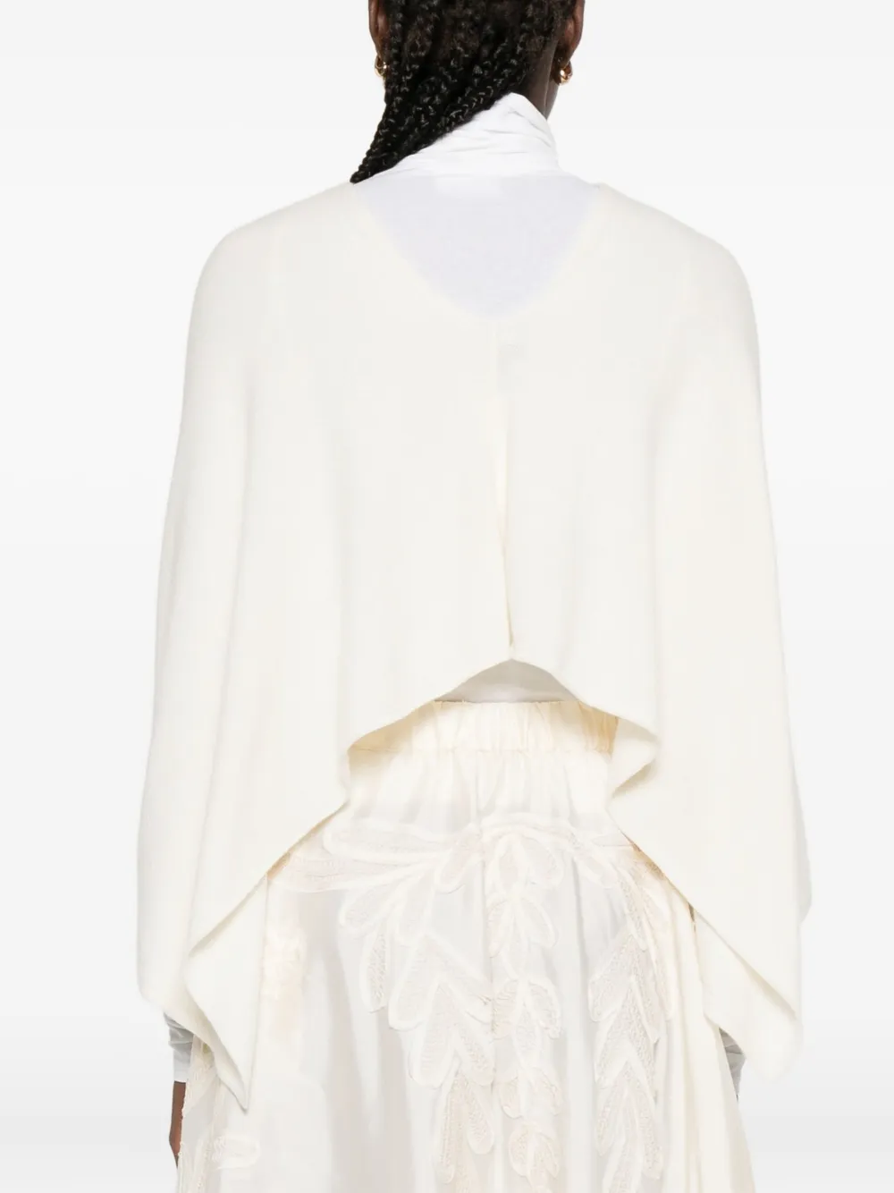 Eric Bompard Kasjmier poncho met lage hals Wit
