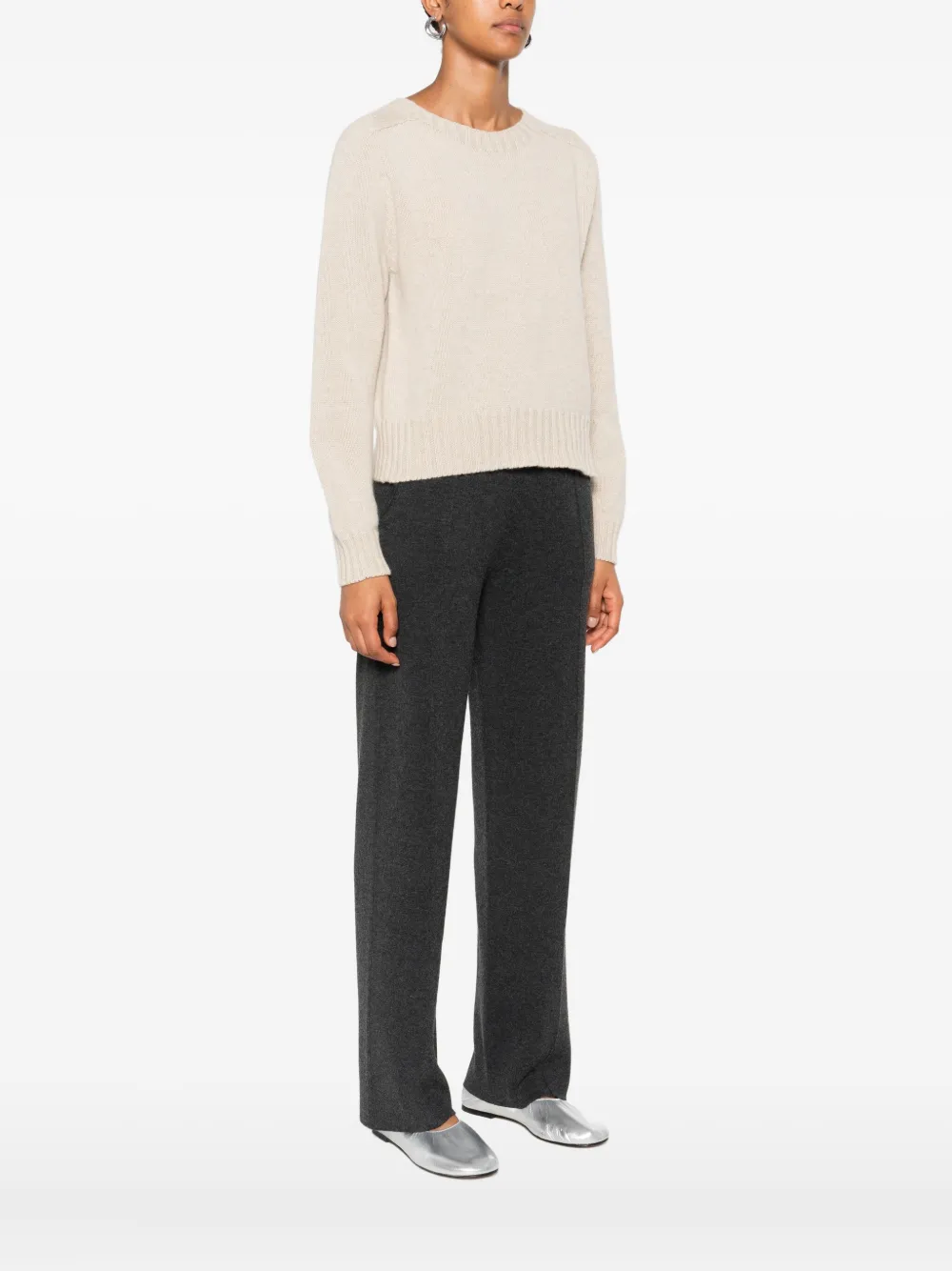 Eric Bompard Round-neck Cashmere Sweater In Neutral