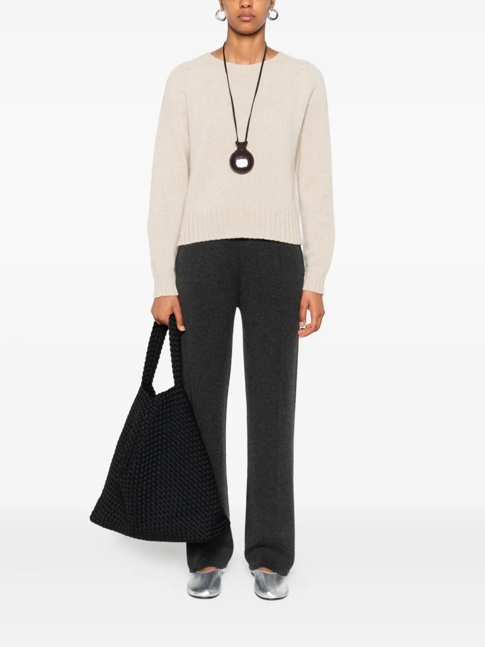 Eric Bompard Round-neck Cashmere Sweater In Neutral