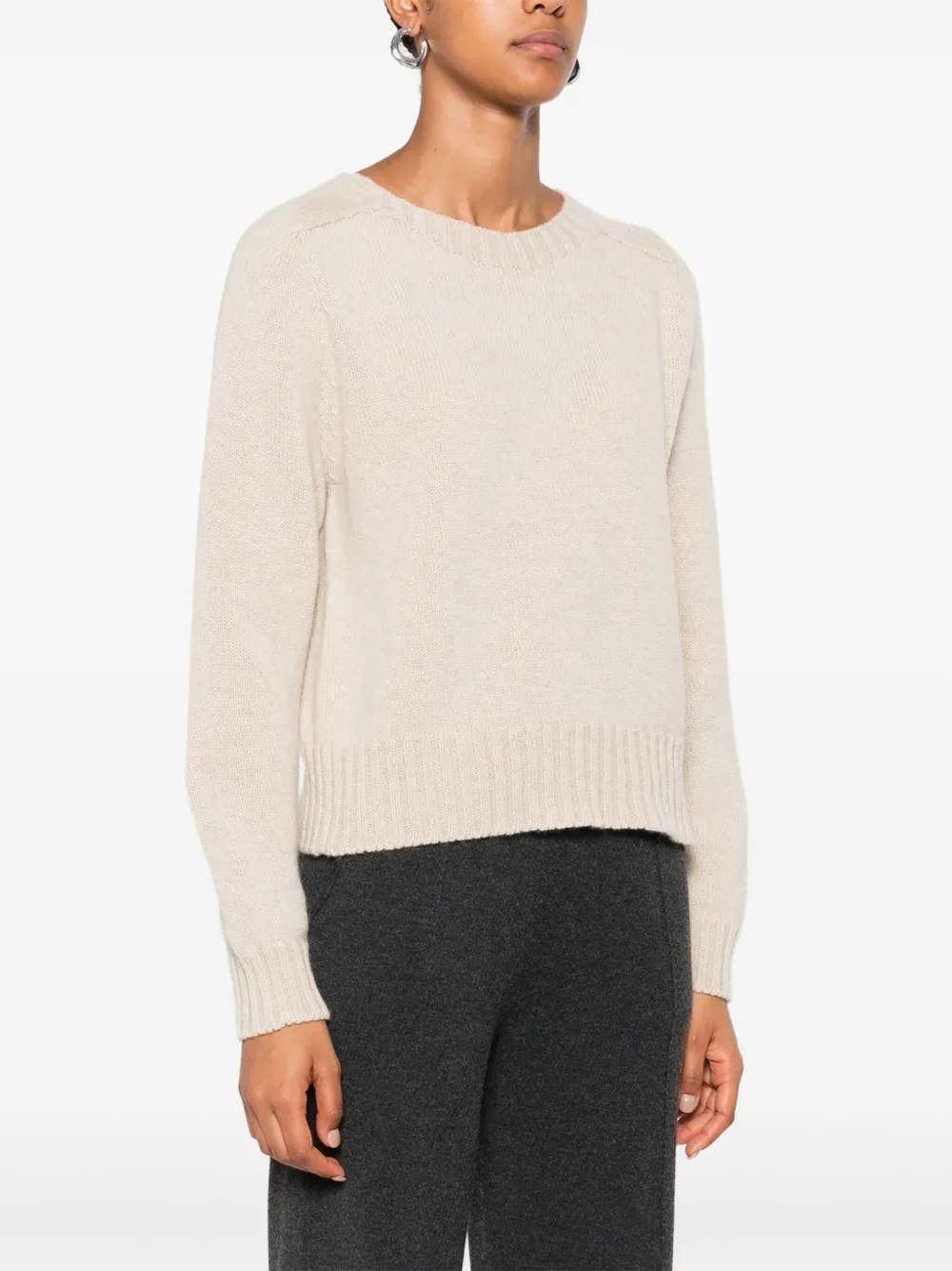  Bompard Round-neck Cashmere Sweater - Neutrals 