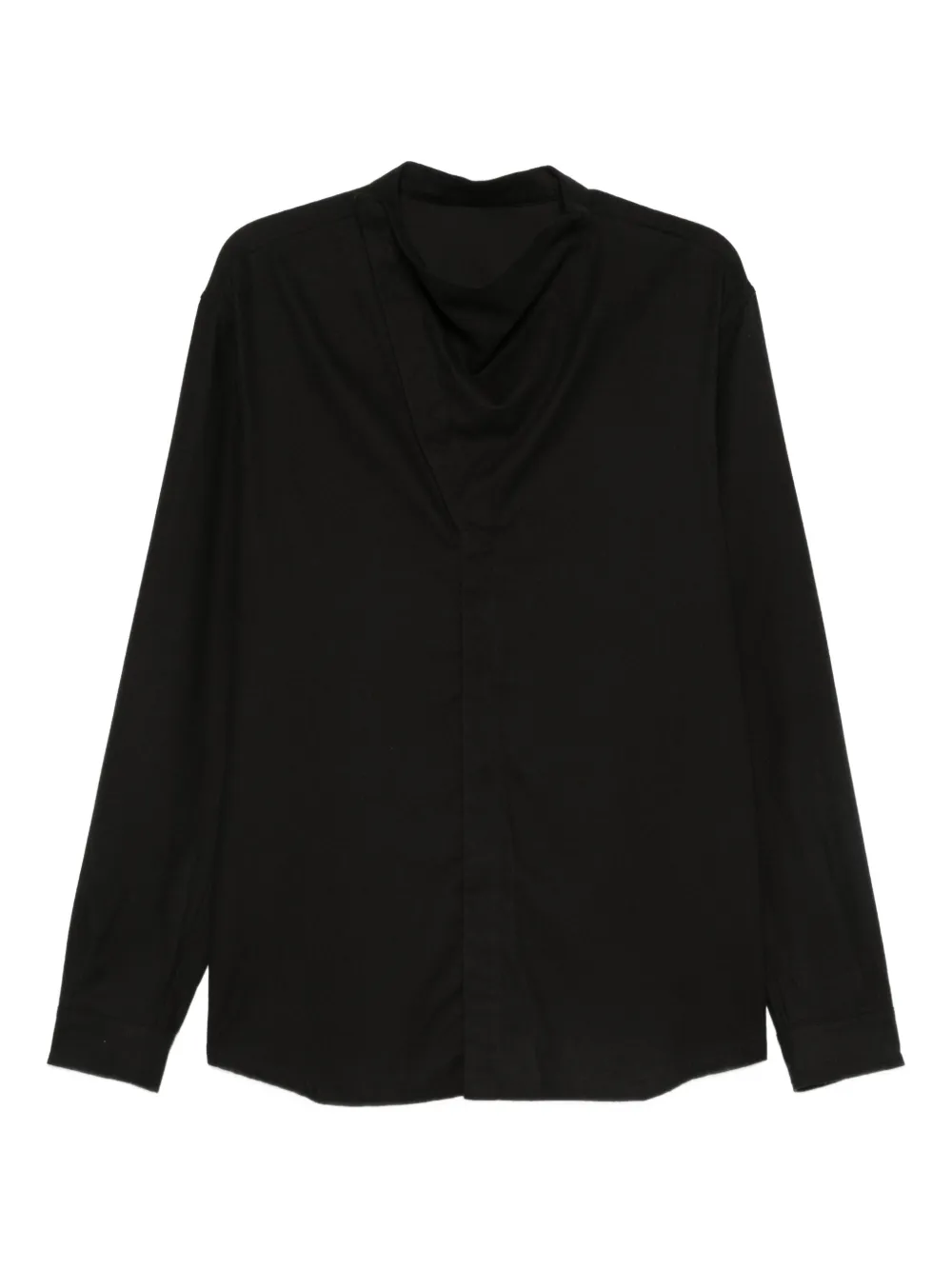 Rick Owens high-neck long-sleeve shirt Zwart