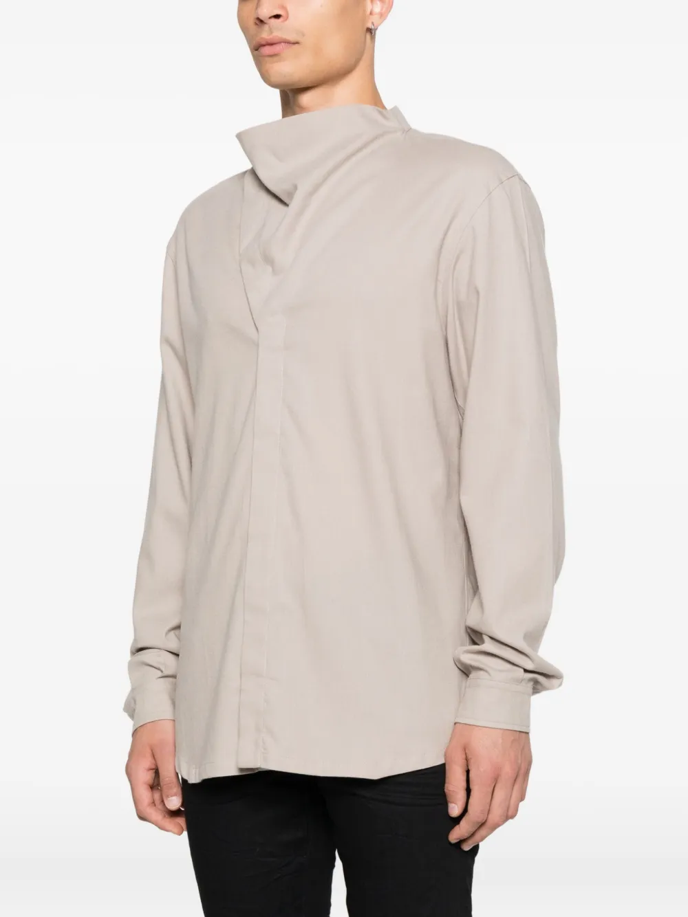 Rick Owens Overhemd met hoge hals Beige