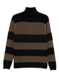 Barba turtleneck striped wool sweater - Blue