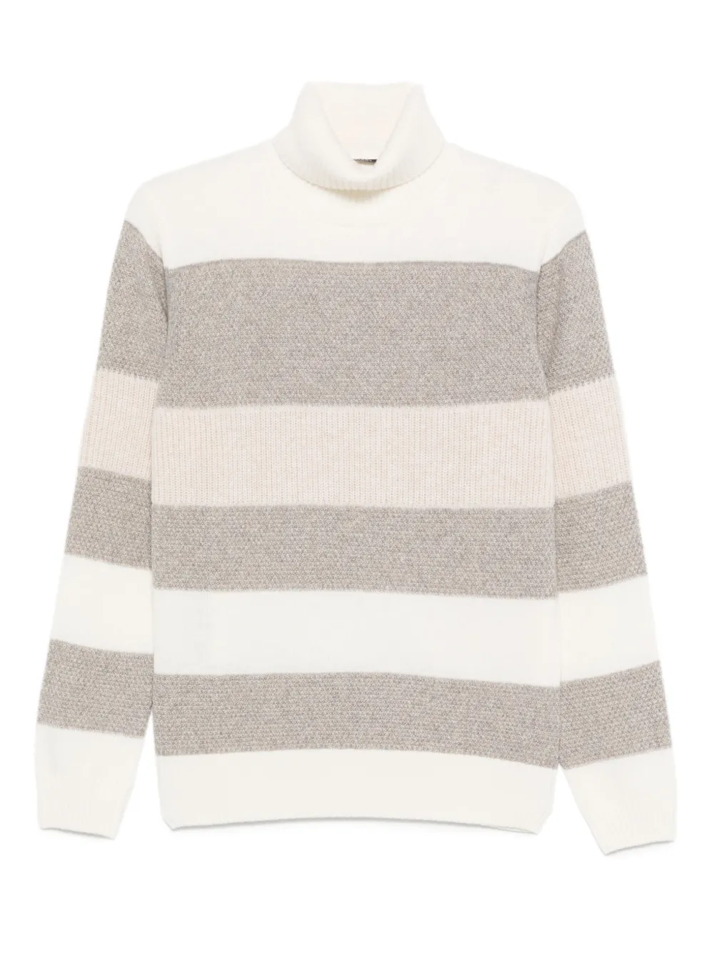 turtleneck striped wool sweater