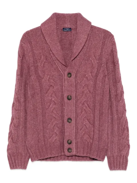 Barba cable-knit shawl-collar cardigan
