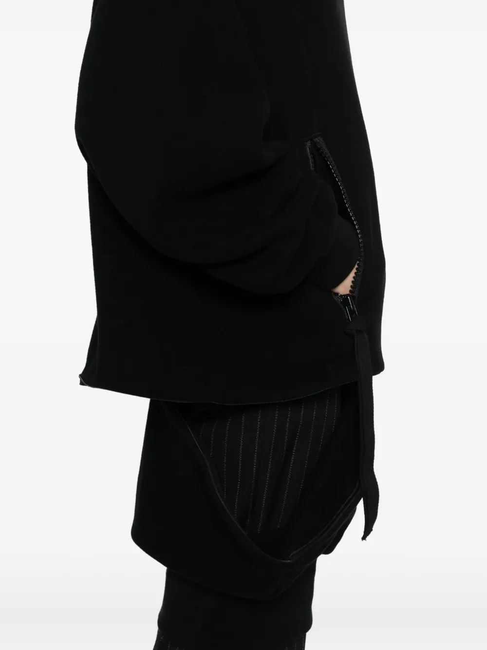 Yohji Yamamoto Badstof hoodie Zwart