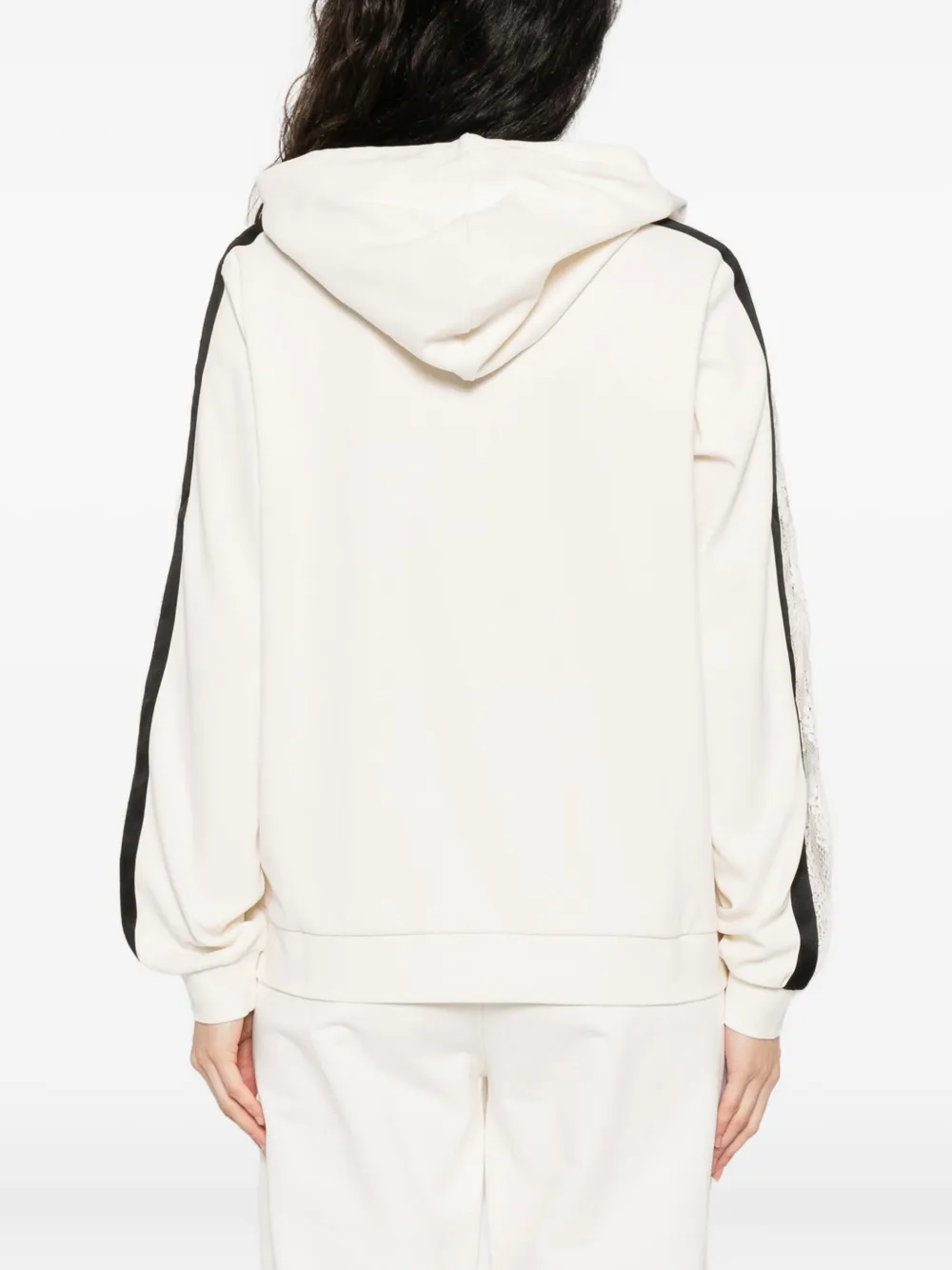 LIU JO Hoodie met kanten vlakken Beige