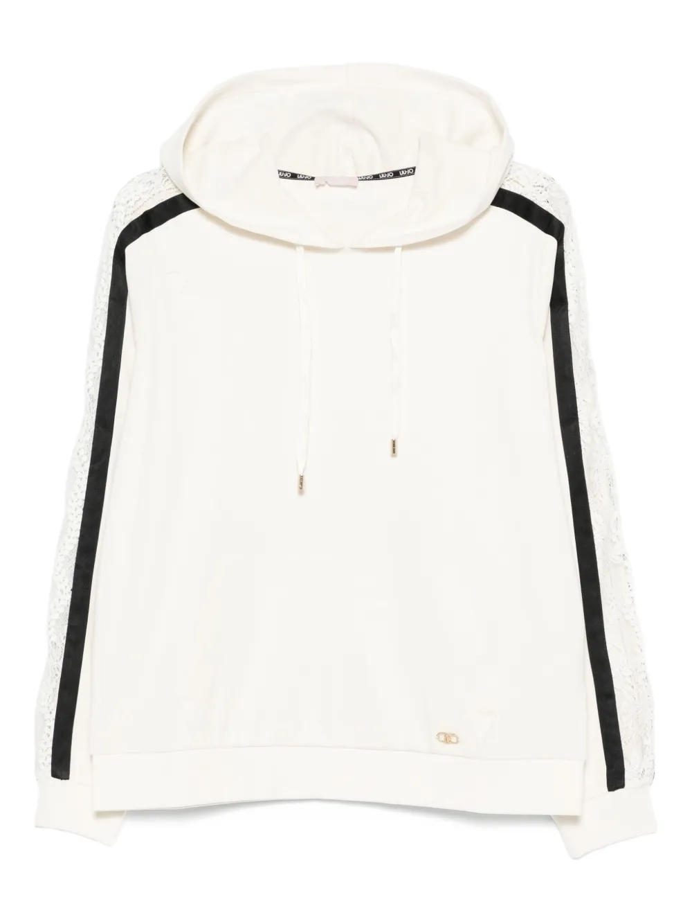 LIU JO Hoodie met kanten vlakken Beige