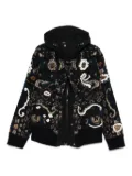 sacai floral-pattern hooded jacket - Blue