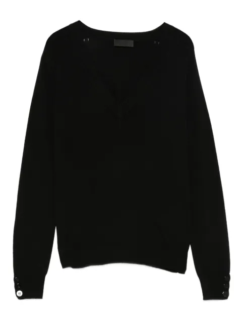 LIU JO button-cuff v-neck jumper