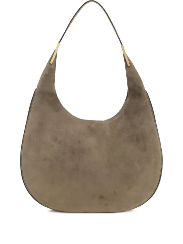Savette Suede Crescent Shoulder Bag in Neutrals
