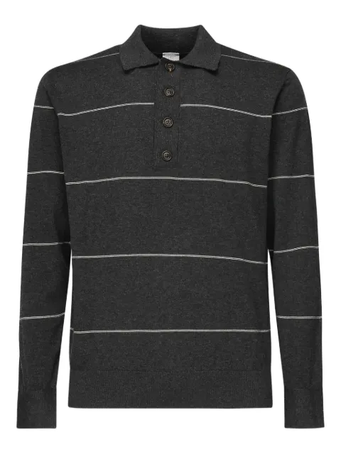 Eleventy  striped long-sleeve polo shirt