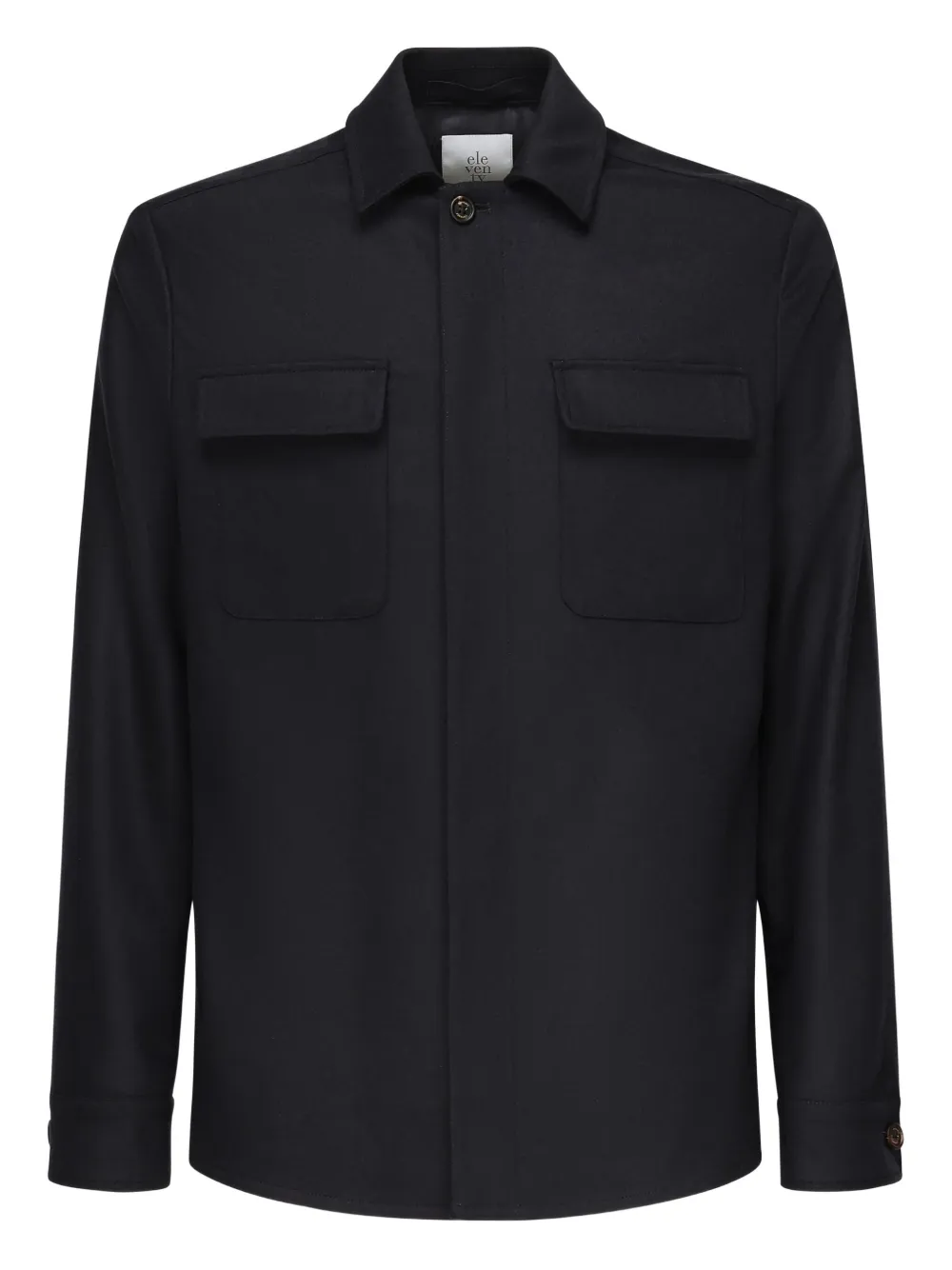 Eleventy Katoenen shirtjack met dubbele zak Blauw