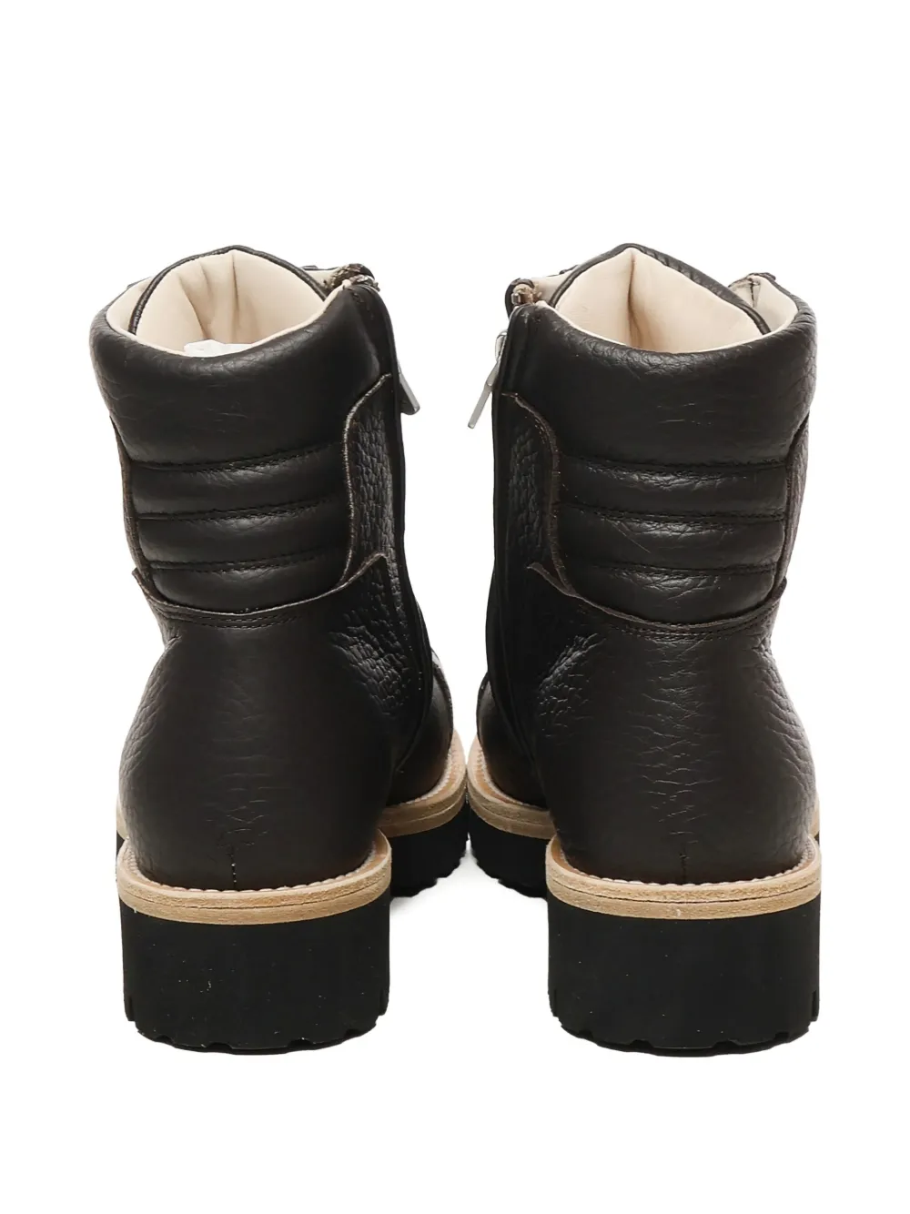 Eleventy leather lace-up boots Brown