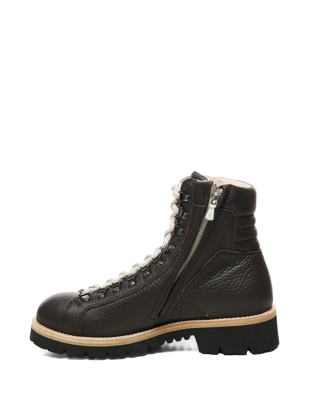 Eleventy leather lace-up boots Brown