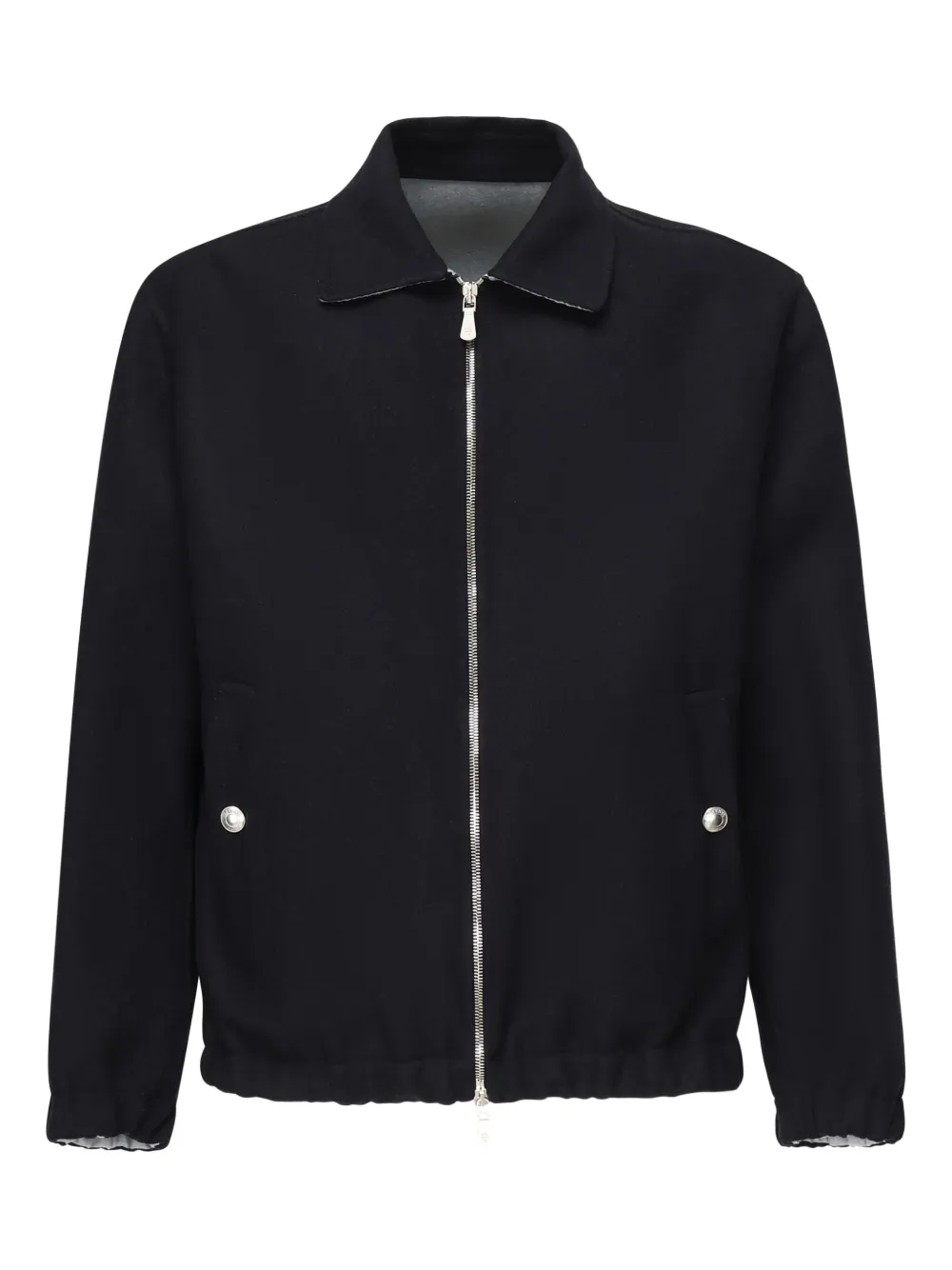 zip-fastening wool jacket