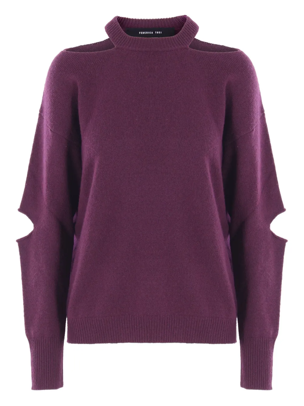 Federica Tosi cut-out turtleneck sweater Paars