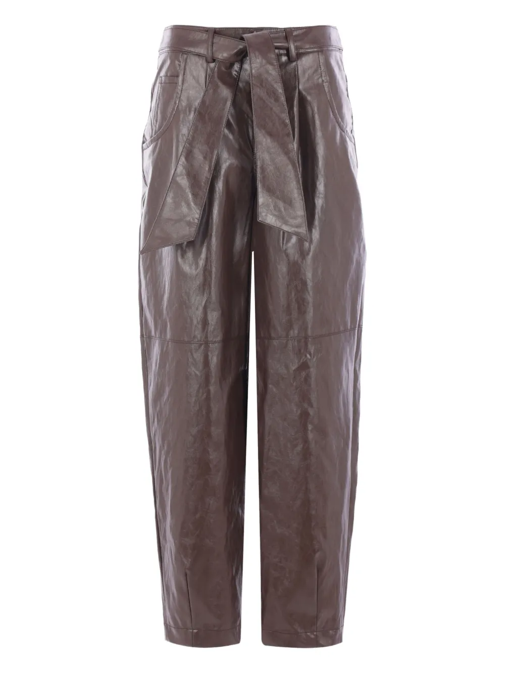 Federica Tosi belted pleated trousers Bruin