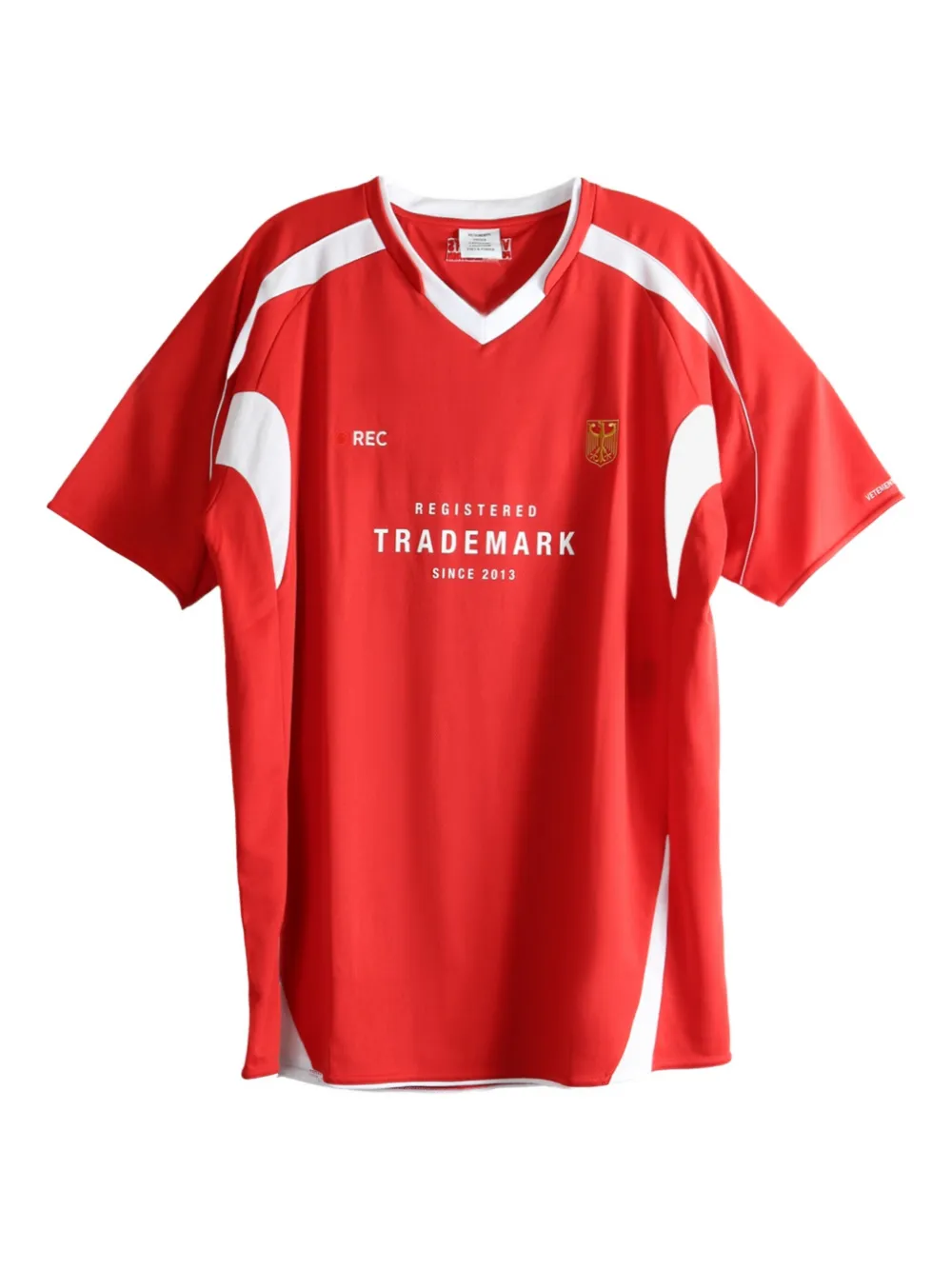 VETEMENTS panelled V-neck T-shirt Rood