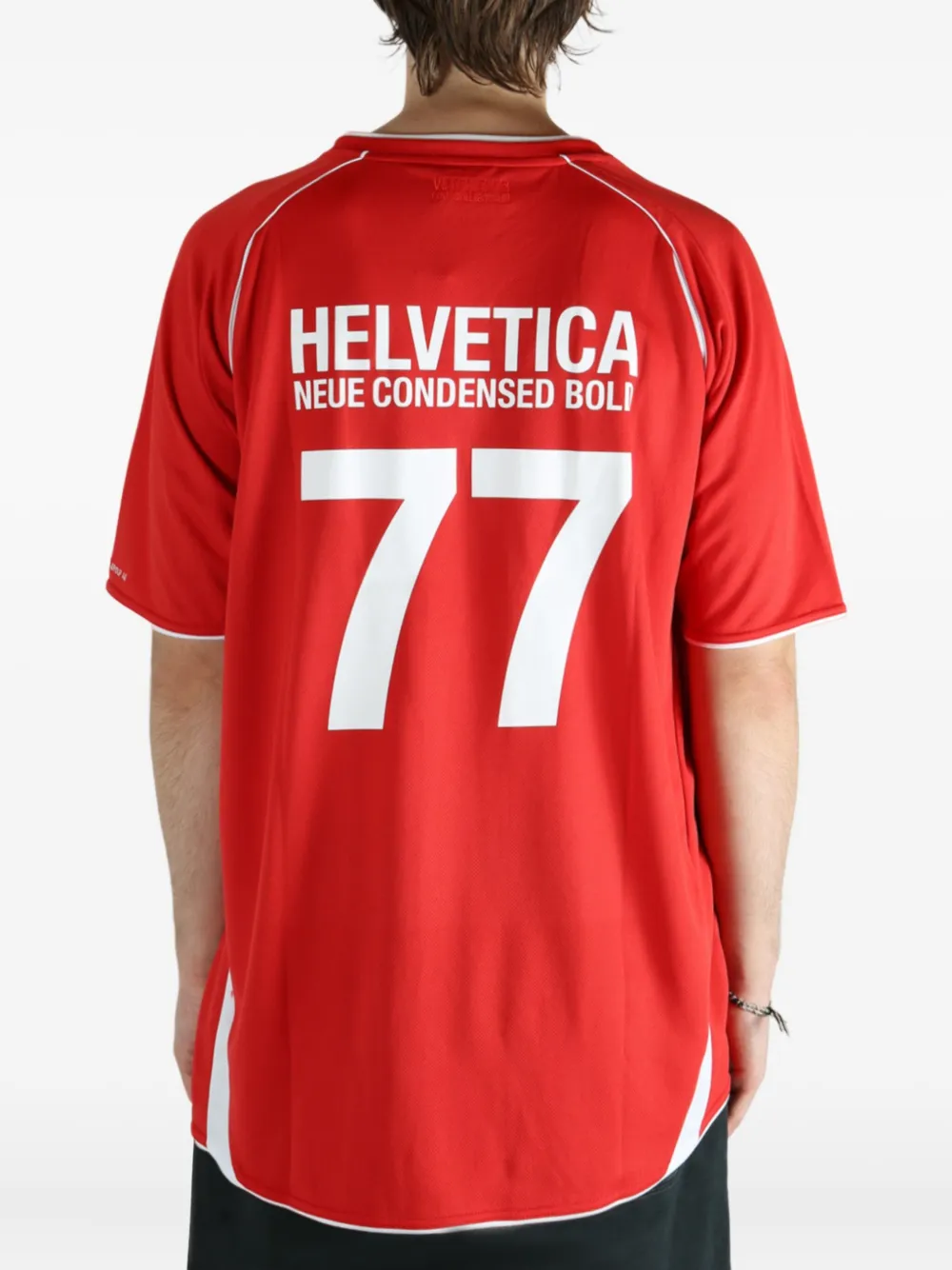 VETEMENTS panelled V-neck T-shirt Rood