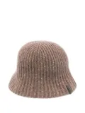 Brunello Cucinelli ribbed sequin-embellished bucket hat - Brown