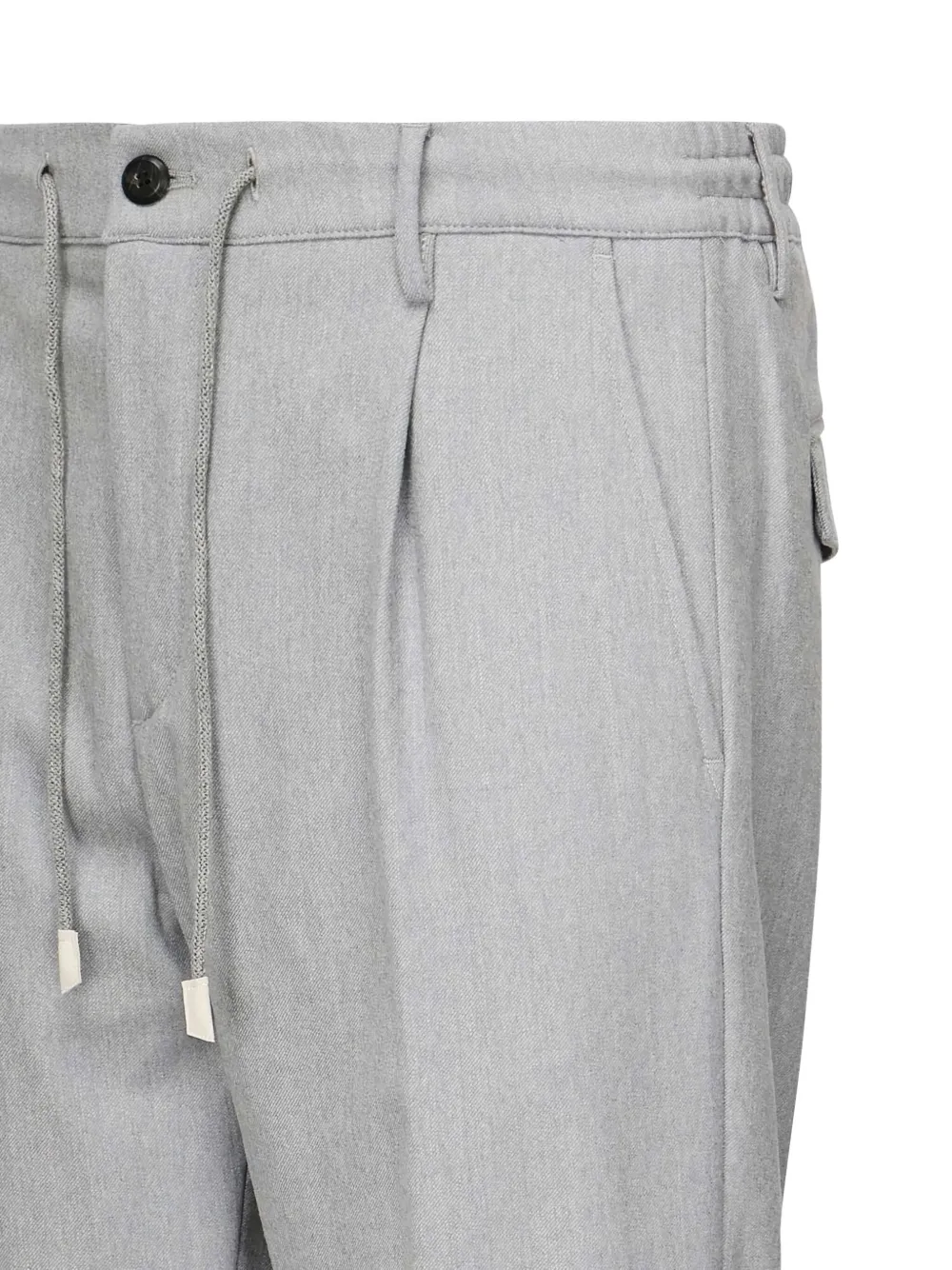Eleventy pleated-front drawstring trousers Grijs