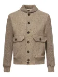 Eleventy speckled-effect ribbed jacket - Neutrals