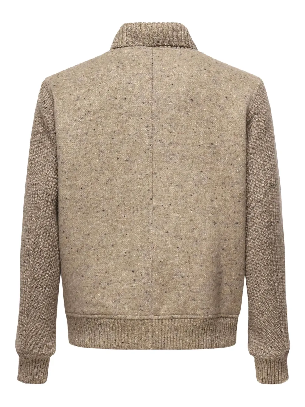 Eleventy Geribbeld jack met gespikkeld effect Beige