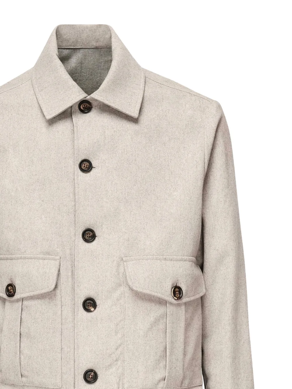 Eleventy Overhemd met knoopsluiting en opgestikte zak Beige