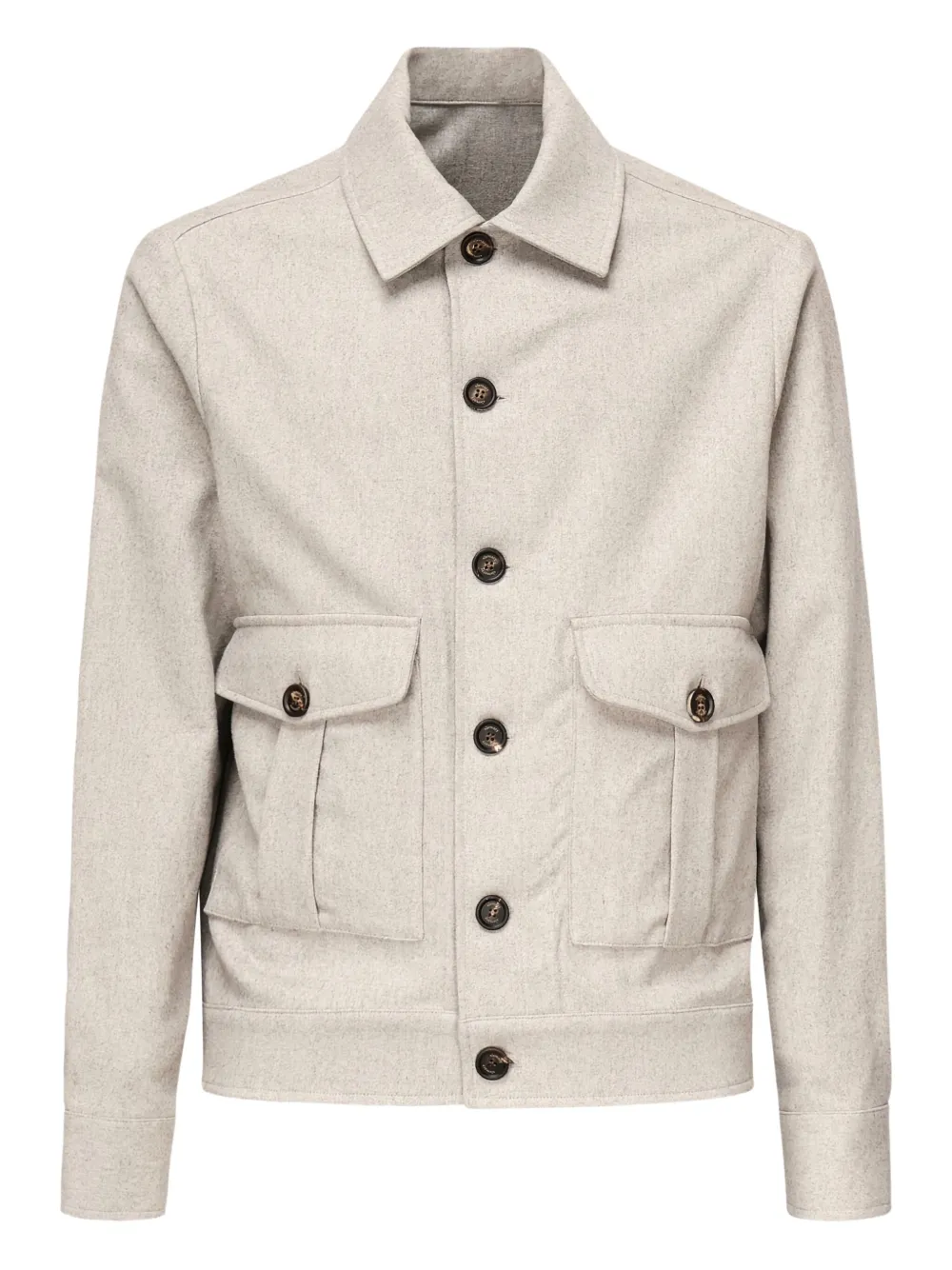 Eleventy Overhemd met knoopsluiting en opgestikte zak Beige