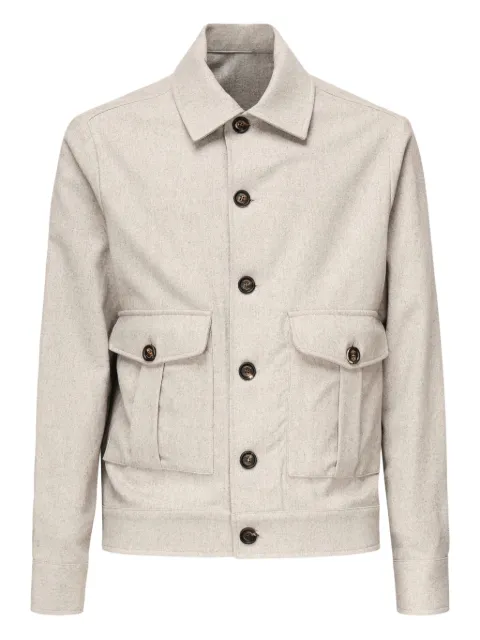 Eleventy button-fastening patch-pocket shirt