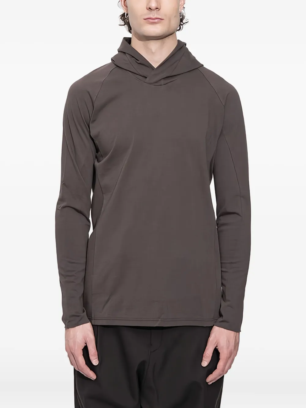 Devoa long-sleeve cotton hoodie | Grey | Image 1
