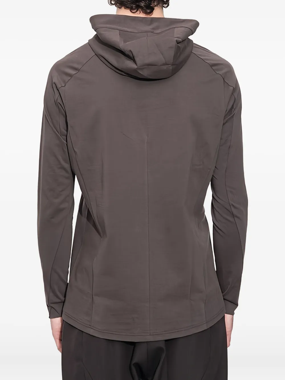 Devoa Long-sleeve Cotton Hoodie In Gray