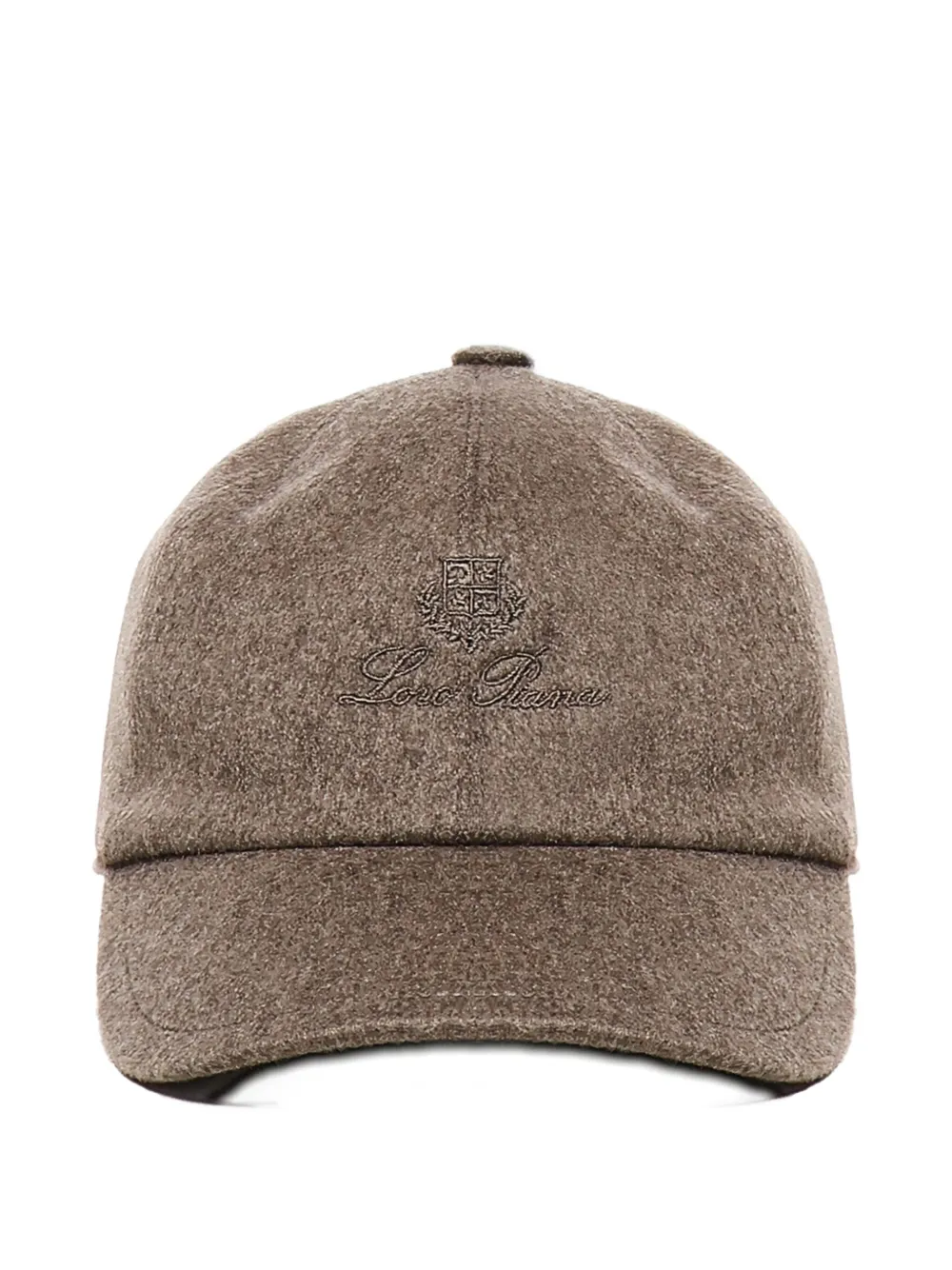 Loro Piana Embroidered-logo Cashmere Cap In Brown