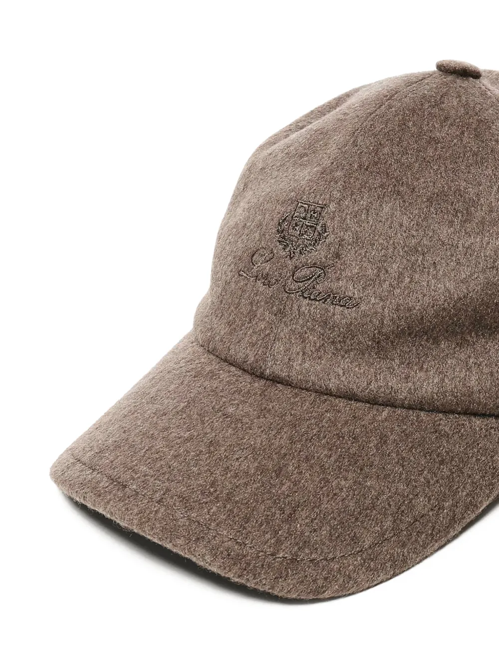 Loro Piana embroidered-logo cashmere cap Bruin