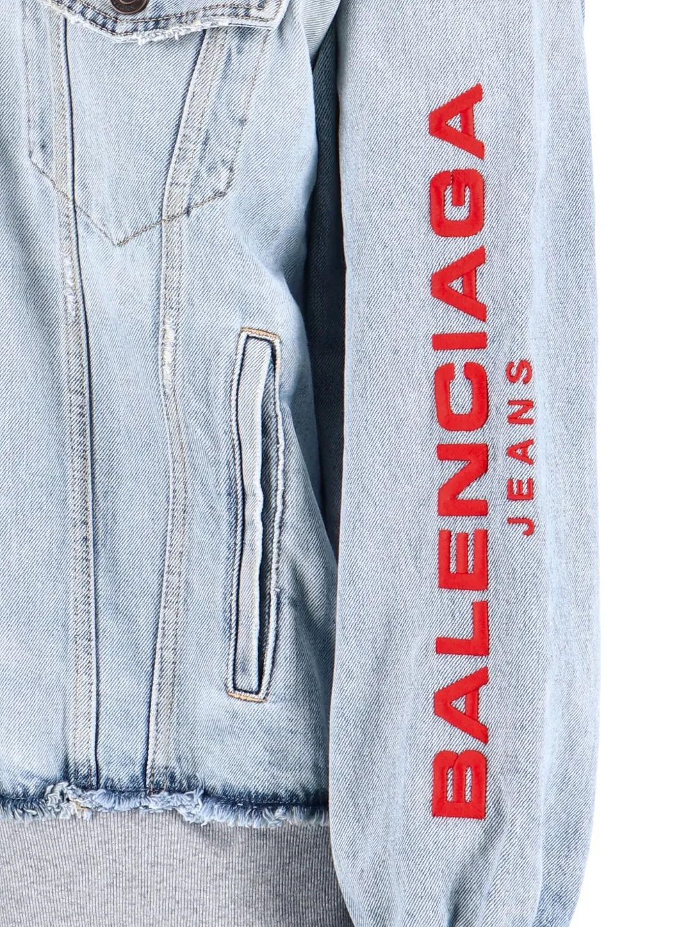 Balenciaga hooded denim jacket Blauw