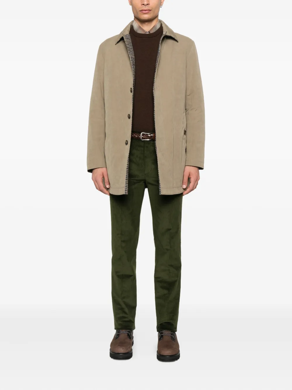 ETRO corduroy straight trousers - Groen