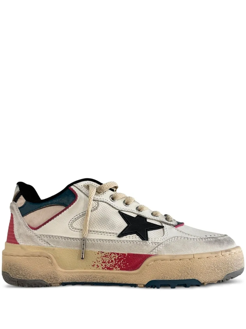 Golden Goose Forty2 star-patch leather sneakers Neutrals