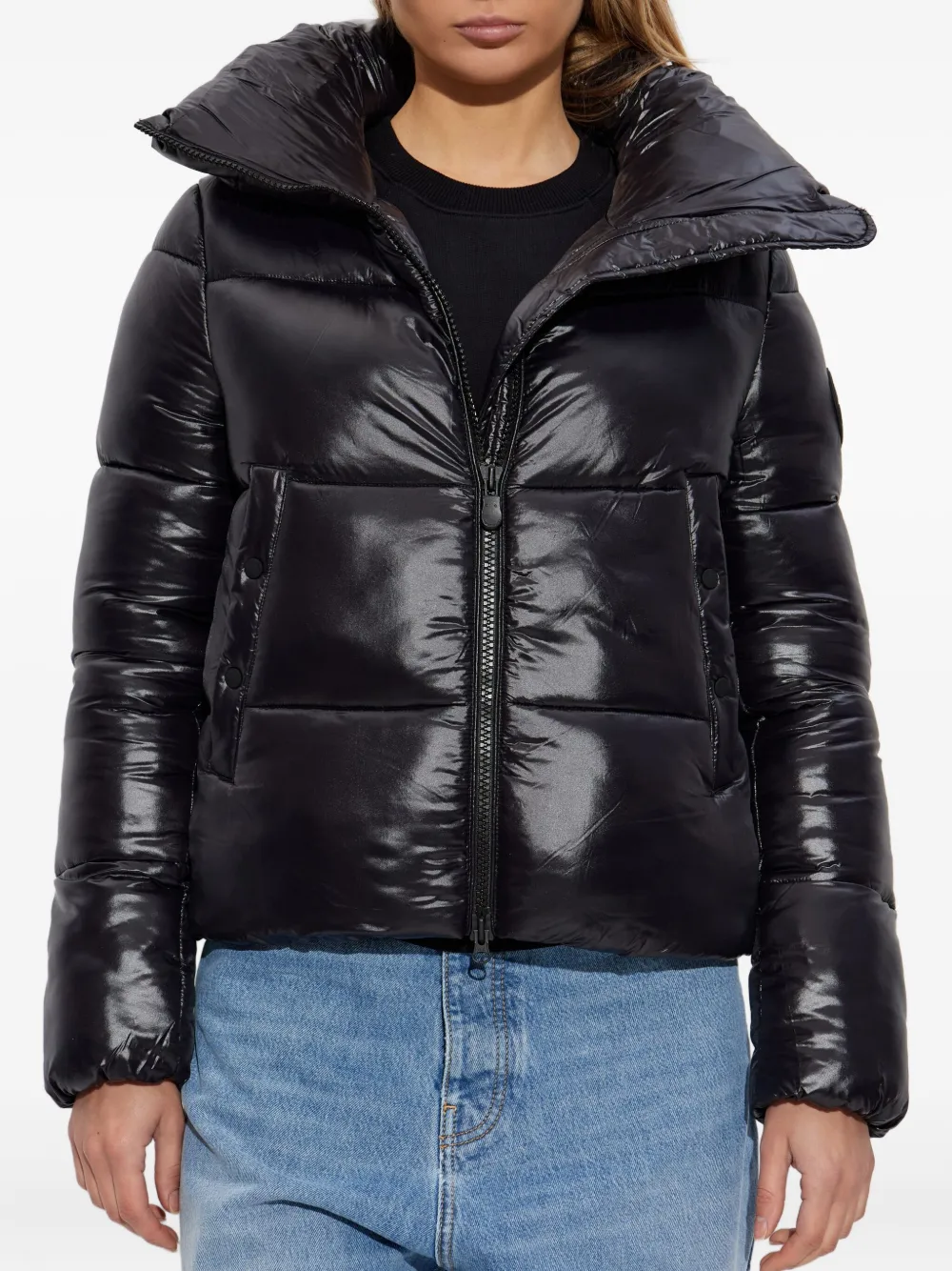 Save The Duck Isla High-neck Puffer Jacket In Black