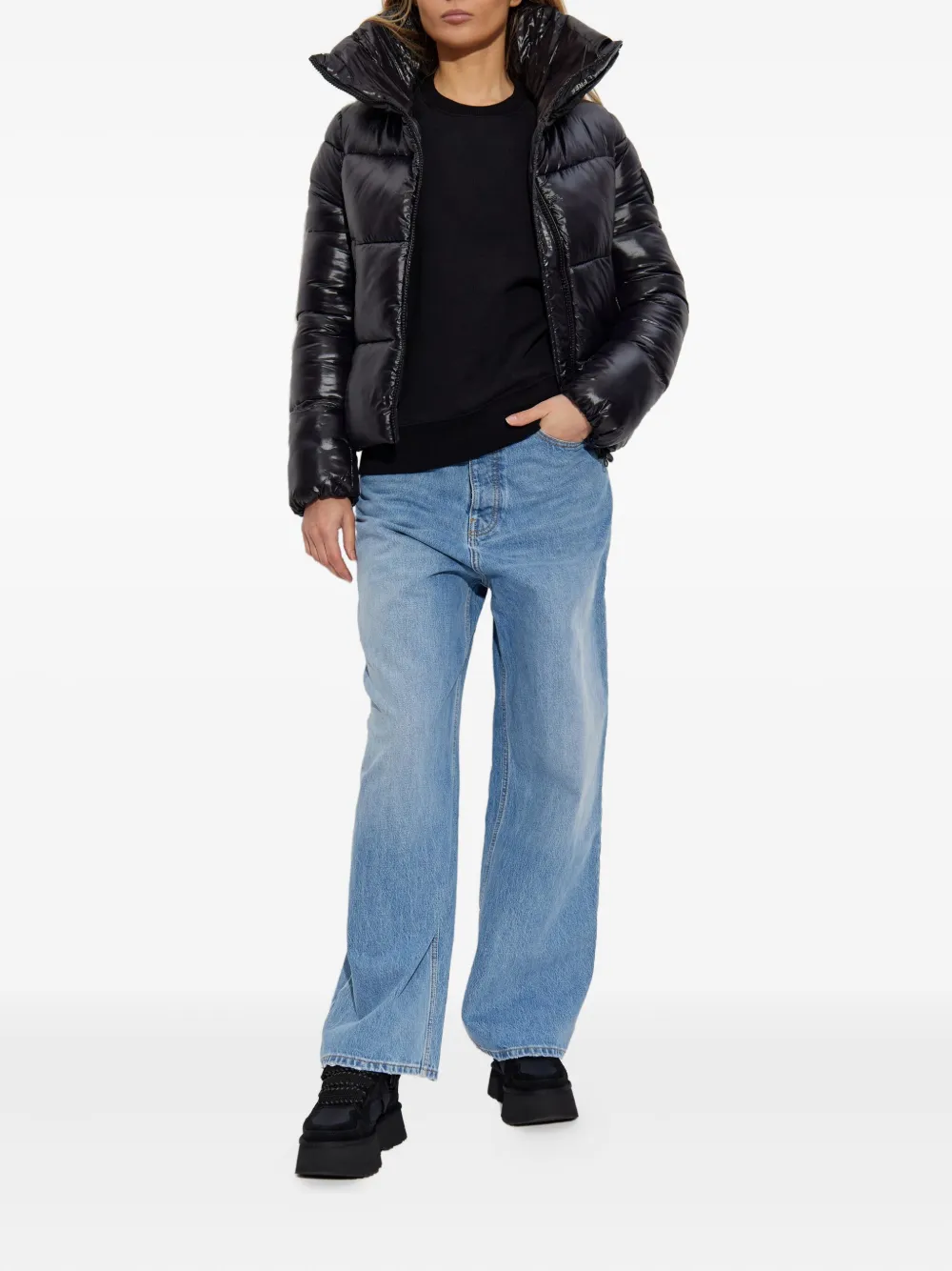 Save The Duck Isla High-neck Puffer Jacket In Black
