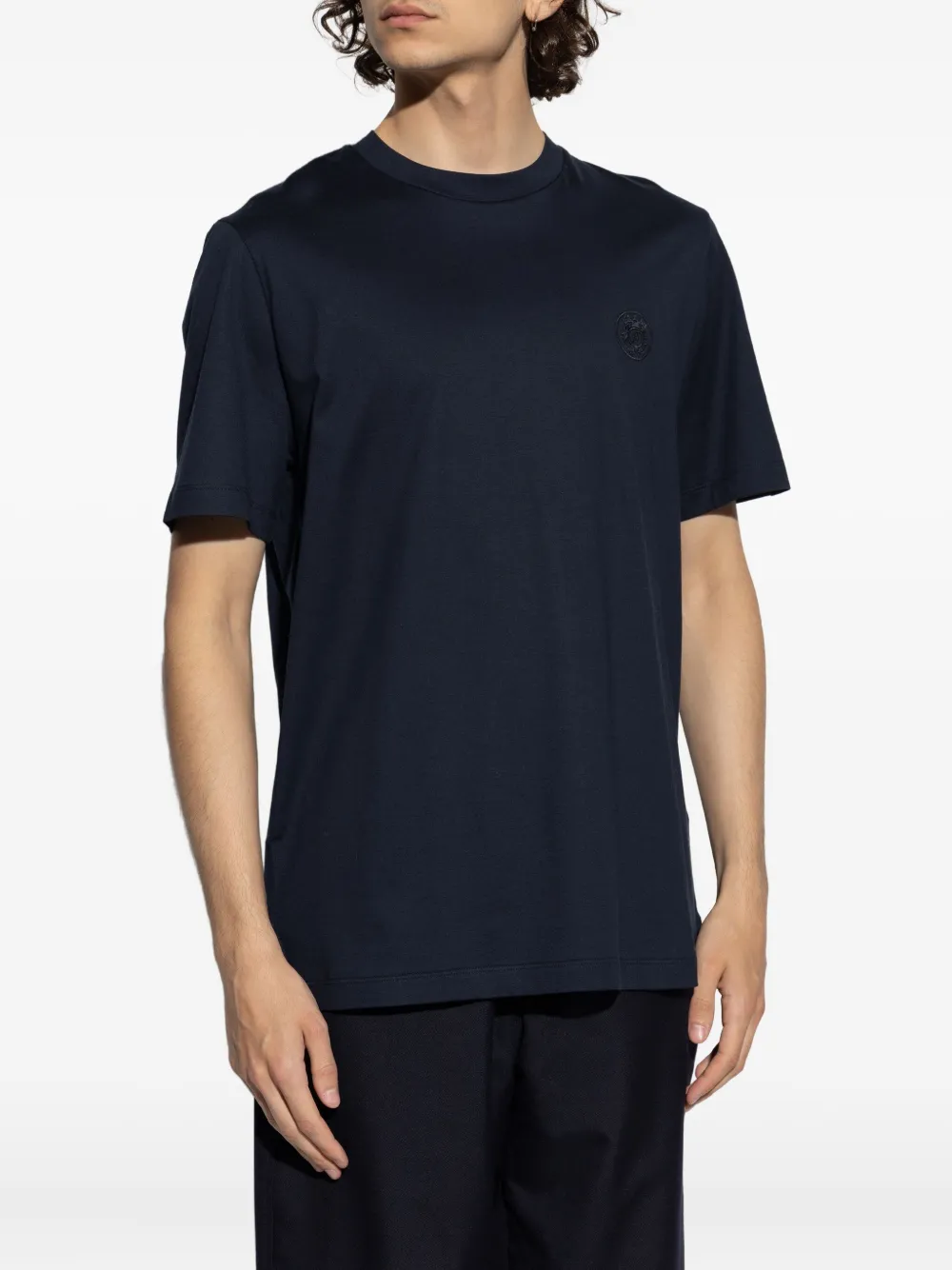 Brioni T-shirt met geborduurd logo Blauw